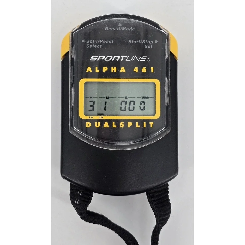 Sportline Alpha 461 Dual Split Timer Stopwatch Sports Fitness w/‎ Lanyard Tested